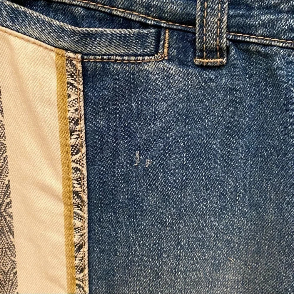 FREE PEOPLE Women Blue Danica Mid Rise Flare Bell Bottom Raw Hem Boho Jeans -27